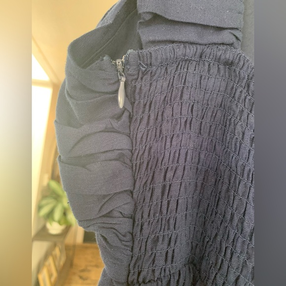 Jason Wu Blue Rouched Shirred Maxi Sleeveless Tiered Linen Dress NWT - Picture 3 of 17